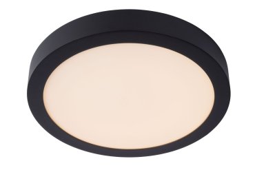 Lucide Brice-Led - plafonnier - Ø 30 x 3,9 cm - 30W dimmable LED inclus - IP44 - noir