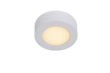 Lucide Brice-Led - plafonnier - Ø 11,7 x 3,9 cm - 8W LED dimmable inclus - IP44 - blanc
