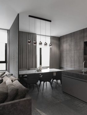 Nova Luce Kita - lampe suspendue - 102 x 120 x 12 cm - 28W LED inclus - noir sablé et verre fumé