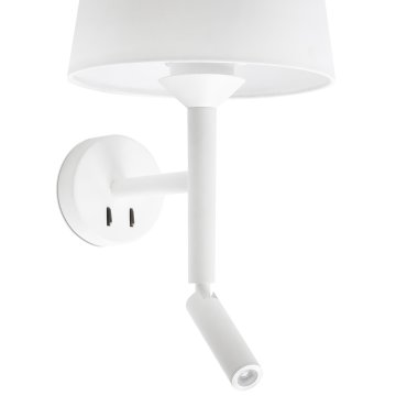 Faro Savoy - applique murale avec interrupteur - 23 x 26,5 x 49,9 cm - 3W LED inclus - blanc mat