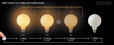 Lucide Ampoule LED - Ø 8 x 12,2 cm - E27 - 8W - 3 StepDim - 2700K à 2200K - Opale