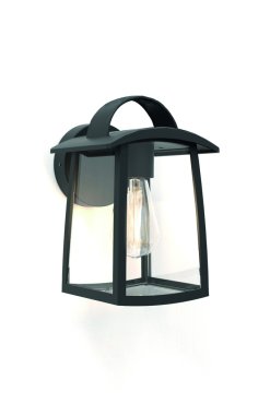 Lutec Kelsey - Applique d'extérieur - 17 x 18,5 x 26 cm - IP44 - verre transparent - noir