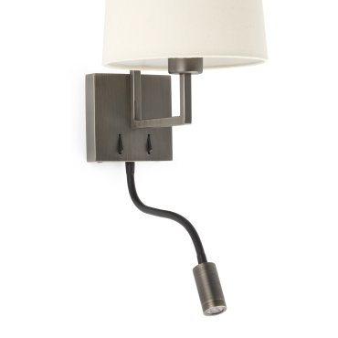 Faro Frame - applique murale avec interrupteur - 21,5 x 28 x 17,6 cm - 3W LED inclus - beige et vieil or