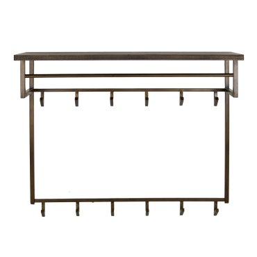 Vico Ferro - porte-manteaux avec étagère murale - 100 x 33 x 80 cm - bronze antique
