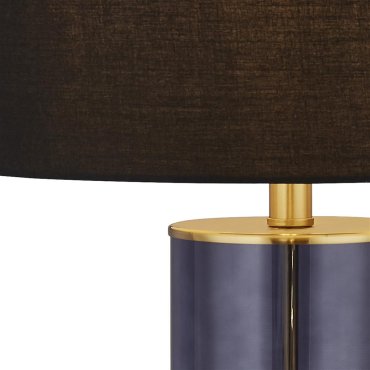 Searchlight Liberty - lampe à poser - Ø 38 x 53 cm - bleu, laiton et noir
