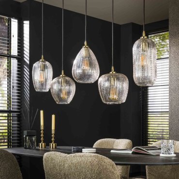Vico Diamond Grain Mix - lampe suspendue - 120 x 20 x150 cm - transparent