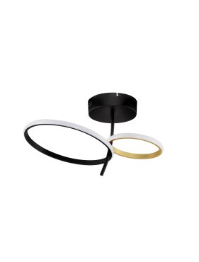 Nova Luce Imar - plafonnier - Ø 51 x 29 cm - 30W dimmable LED inclus - noir sablé et or