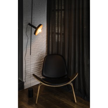 Faro Whizz - lampe suspendue - Ø 10 x 419,5 cm - noir et or satiné