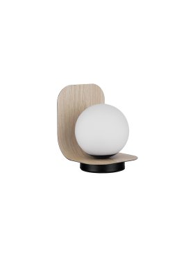 Nova Luce Kamen - lampe de table - 14 x 18 x 10 cm - bois naturel et noir sablé