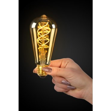 Lucide Ampoule LED Capteur crépusculaire - Ø 6 cm - E27 - 4W non-dimmable - 2200K - ambre