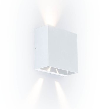 Lutec Gemini Beams - 11 x 11 x 5,4 cm - 10W inclus - IP54 - blanc - blanc chaud