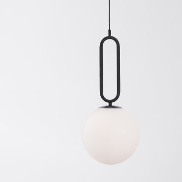Nova Luce Grus - lampe suspendue - Ø 25 x 120 cm - noir mat et opale