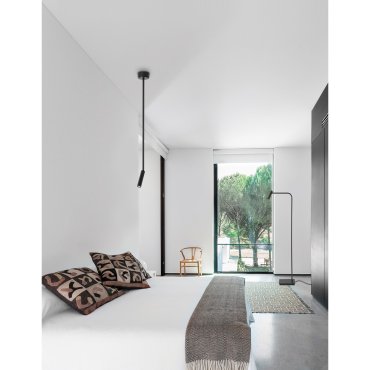 Nova Luce Sicily - lampe suspendue - Ø 8 x 80 cm - 3W LED inclus - noir