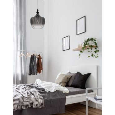 Nova Luce Loni - lampe suspendue - Ø 24 x 120 cm - gris fumé
