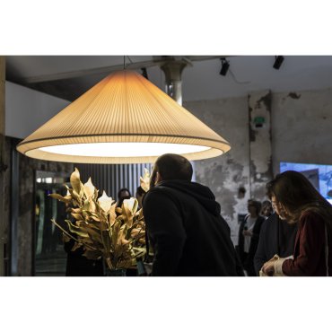 Faro Saigon-in - lampe suspendue - Ø 130 x 76 cm - blanc ivoire