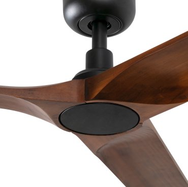Faro Heywood L - ventilateur de plafond - Ø 132 cm - noir mat et noyer foncé