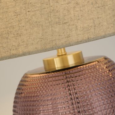 Searchlight Amethyst - lampe à poser - Ø 33 x 53 cm - rose et beige