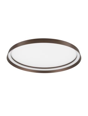 Nova Luce Ormi - plafonnier - Ø 60 x 7 cm - 48W dimmable LED inclus - brun café brossé