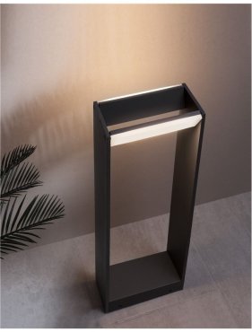Nova Luce Twin - lampe de jardin - 60 cm - 2 x 5W LED inclus - IP54 - gris foncé