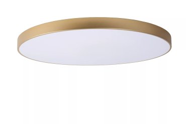 Lucide Unar - plafonnier - Ø 80 x 5 cm - 80W LED dimmable inclus - 3 niveaux de dimmer - or mat