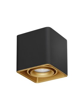 Nova Luce Nami - spot en saillie - 11 x 11 x 10 cm - noir et or