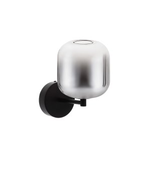 Nova Luce Aelia - applique murale - Ø 14 x 22 cm - 3W LED inclus - noir mat et gris fumé
