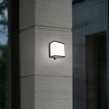 Lutec Doblo - Applique solaire extérieure avec détecteur de mouvement - 17 x 15 x 9 cm - 12W LED inclus - IP44 - gris foncé