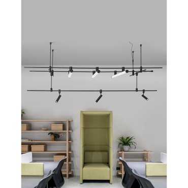 Nova Luce Crimson - structure tubulaire magnétique - 200 x 80 x 35 cm - convient à un maximum de 100W LED - noir sable