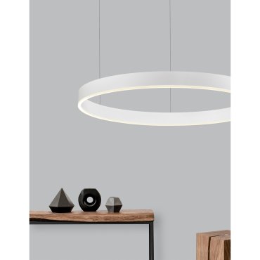 Nova Luce Motif - lampe suspendue - Ø 80 x 120 cm - 48W LED dimmable inclus - blanc sable
