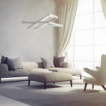 Searchlight Clover - lampe suspendue - 80 x 26 x 120 cm - 50W LED inclus - chrome