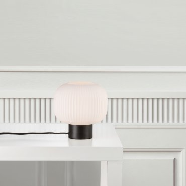 Nordlux Milford 20 - lampe à poser - Ø 20 x 20 cm - blanc opale et noir