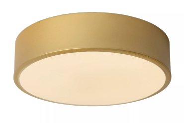 Lucide Unar - plafonnier - Ø 20 x 5 cm - 12W LED dimmable inclus - 3 steps dimmer - mat gold