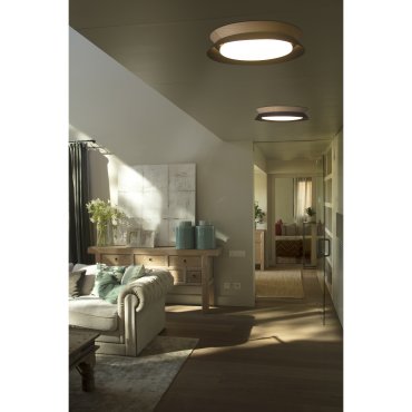 Faro Tender - plafonnier - Ø 45 x 8,2 cm - 24W LED inclus - noir et marron