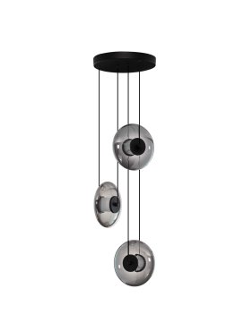 Nova Luce Ballet - lampe suspendue - Ø 35 x 169 cm - 24W dimmable LED inclus - noir sablé et gris fumé
