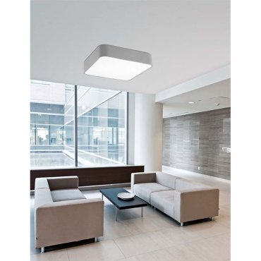 Nova Luce Forma - plafonnier - 50 x 50 x 11 cm - 49W LED inclus - couleur de lumière blanc chaud - gris