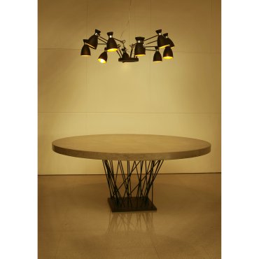 Faro Retro - lampe suspendue - Ø 132 x 45 cm - noir et cuivre