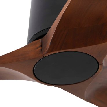 Faro Heywood Tub S - ventilateur de plafond - Ø 90 cm - noir mat et noyer foncé