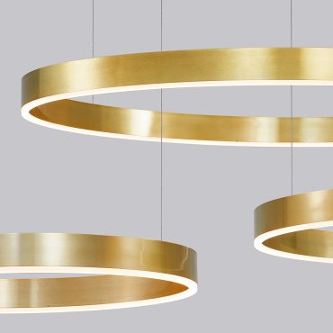 Nova Luce Motif - lampe suspendue - Ø 60 x 120 cm - 40W LED dimmable inclus - laiton doré