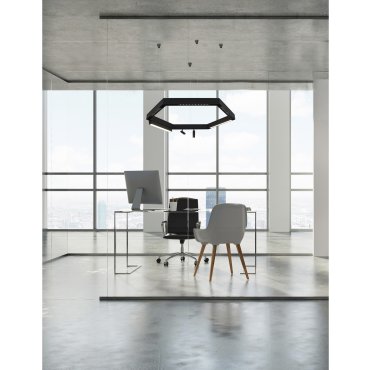 Nova Luce Buxton 03 - pièce alvéolaire pour profilé magnétique en saillie/en suspension - 47,4 x 6,2 x 7,5 cm - noir