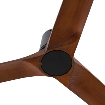 Faro Heywood Tub L - ventilateur de plafond - Ø 90 cm - noir mat et noyer foncé