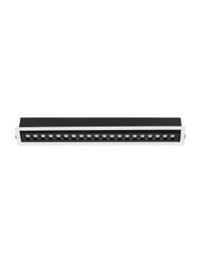 Nova Luce Cantia - spot à encastrer - 59,4 x 8,2 cm - 576 x 72 mm taille d'encastrement - 30W LED inclus - noir - blanc chaud