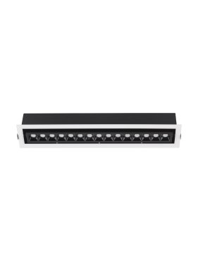 Nova Luce Cantia - spot à encastrer - 46 x 8,2 cm - 443 x 72 mm taille d'encastrement - 22,5W LED inclus - noir - blanc chaud