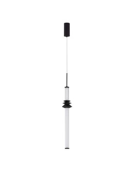 Nova Luce Stalactite - lampe suspendue - Ø 8 x 180 cm - 8W dimmable LED inclus - noir sablé