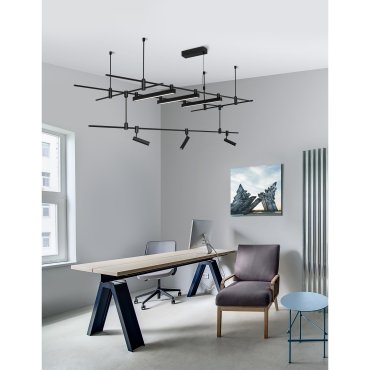 Nova Luce Nox - point lumineux système de rail magnétique - 45,4 x 7,4 cm - 15W LED inclus - noir sable