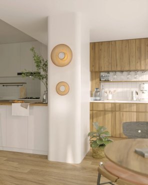 Maxlight Signature - applique murale en saillie - Ø 22 x 8,5 cm - 9W LED inclus - laiton antique et verre ambré