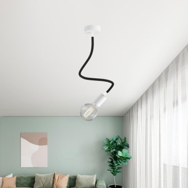Creative Cables - Tube flexible recouvert de textile - 60 cm - blanc