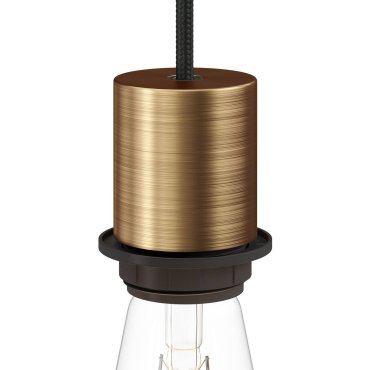 Creative Cables - Raccord E27 avec serre-câble - Ø 4,5 x 5,1 cm - bronze brossé
