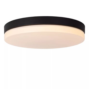 Lucide Biskit - plafonnier avec détecteur de mouvement - Ø 40 x 7,5 cm - 36W LED inclus - IP44 - noir