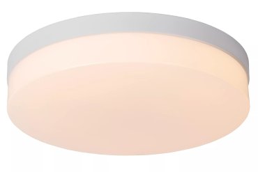 Lucide Biskit - plafonnier avec détecteur de mouvement - Ø 34,5 x 7,5 cm - 24W LED inclus - IP44 - blanc