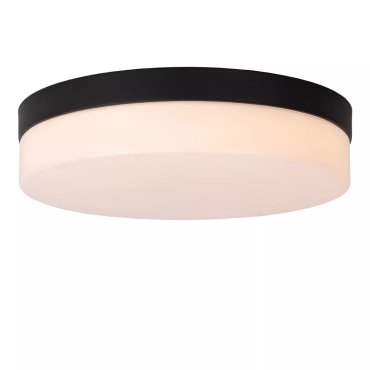 Lucide Biskit - plafonnier avec détecteur de mouvement - Ø 28 x 7,5 cm - 18W LED inclus - IP44 - noir